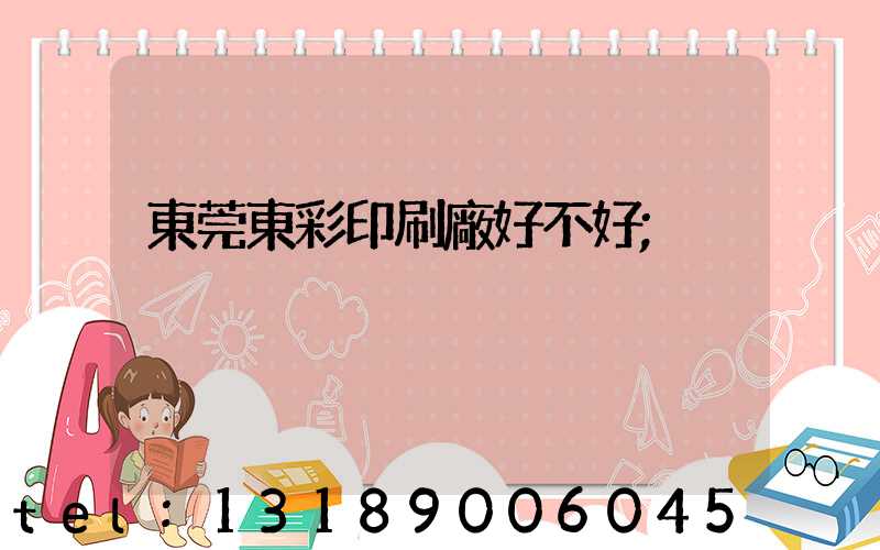 東莞東彩印刷廠好不好