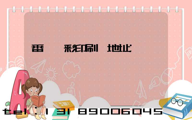 番禺藝彩印刷廠地址