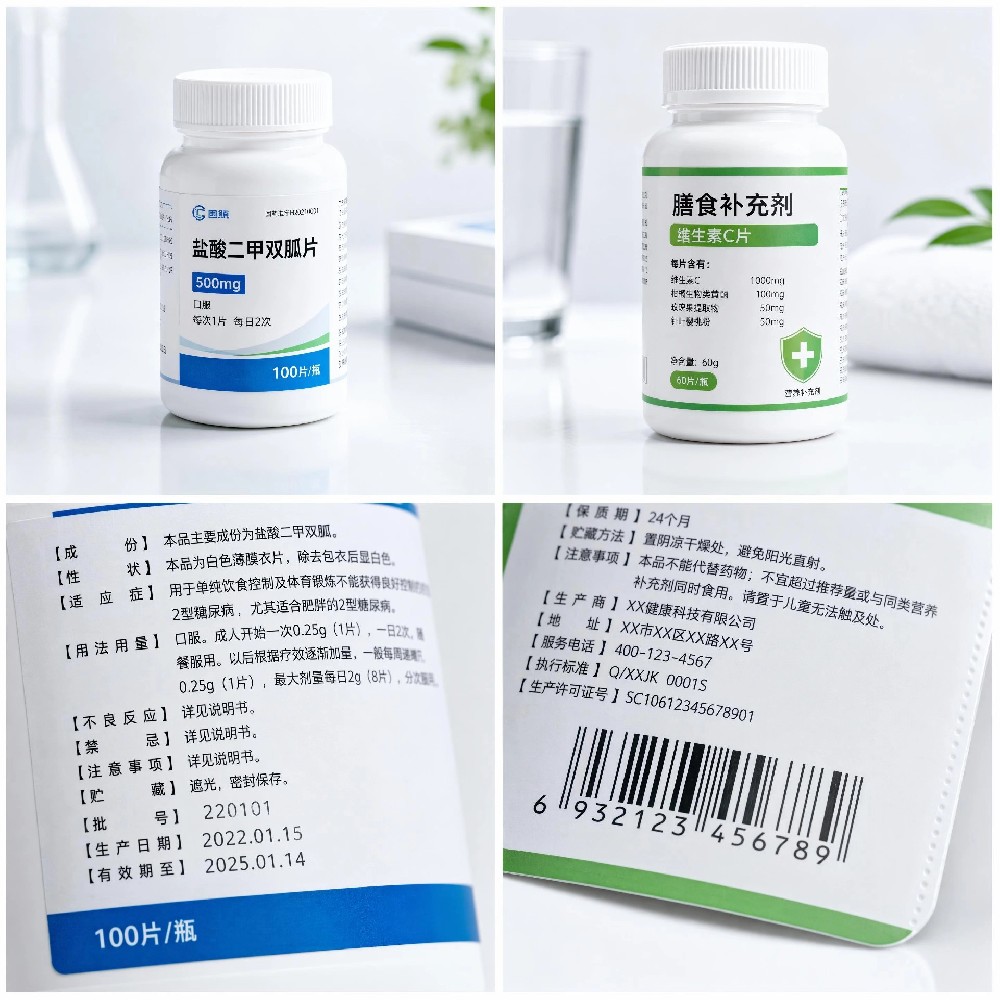 醫藥保健不干膠標簽定制